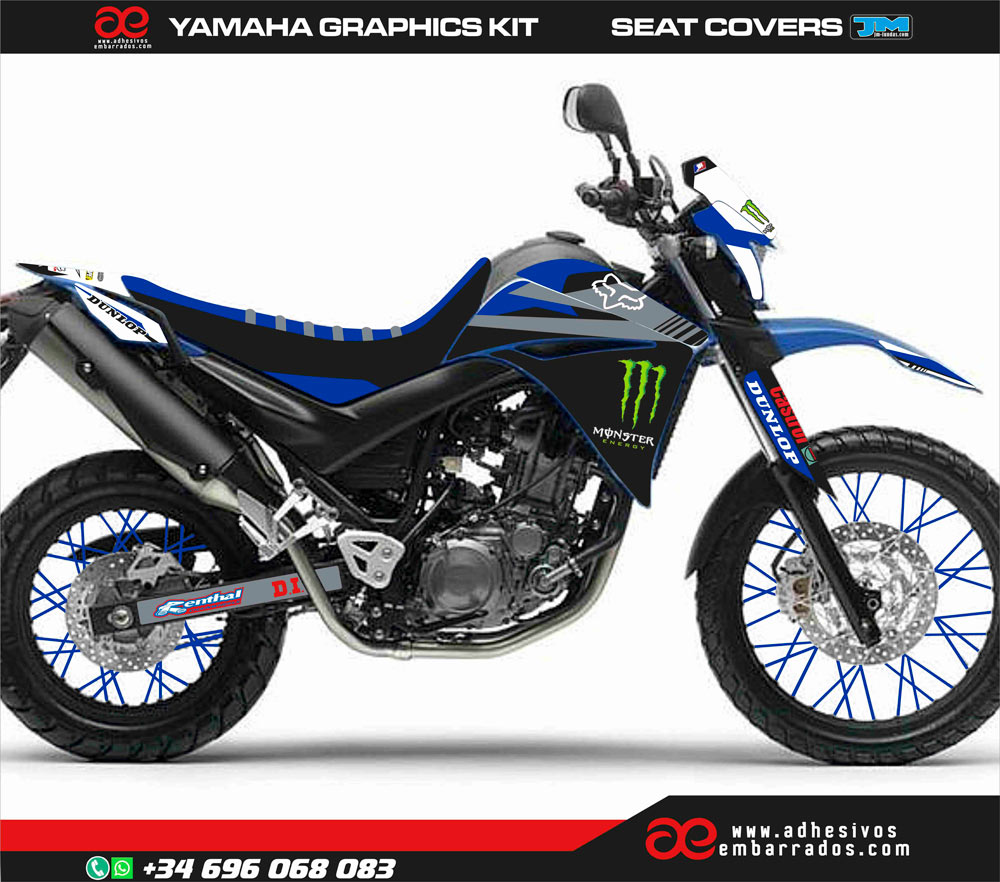 Yamaha XT660 Vector Graphics Template MX Style – 2008-2015, 1:1 Scale