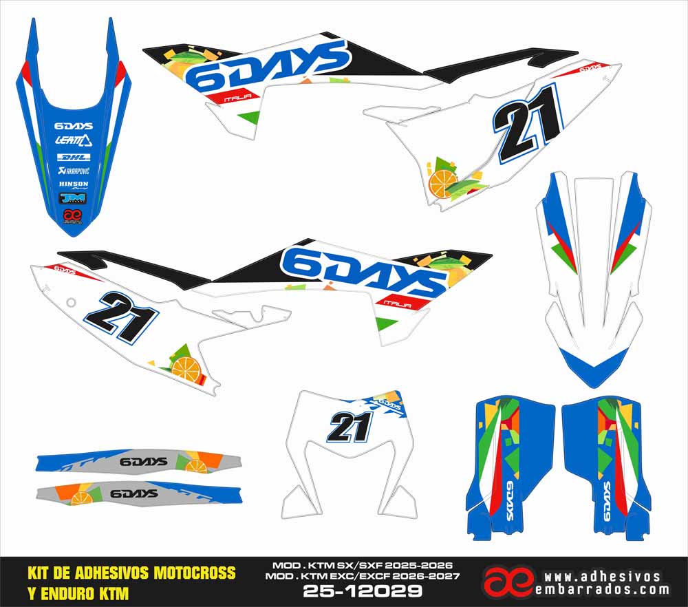 Adhesivos Ktm ENDURO/MOTOCROSS 2025-2027 BLUE