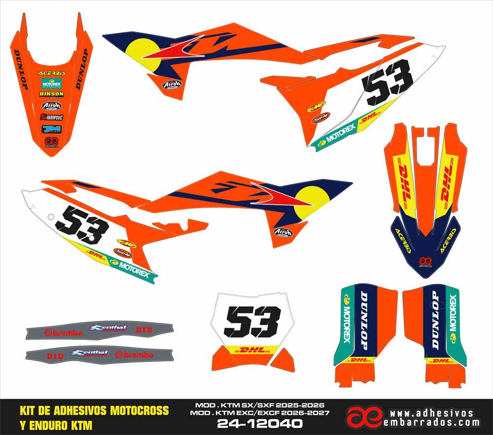 Adhesivos Ktm ENDURO/MOTOCROSS 2025-2027 NAVY BLUE