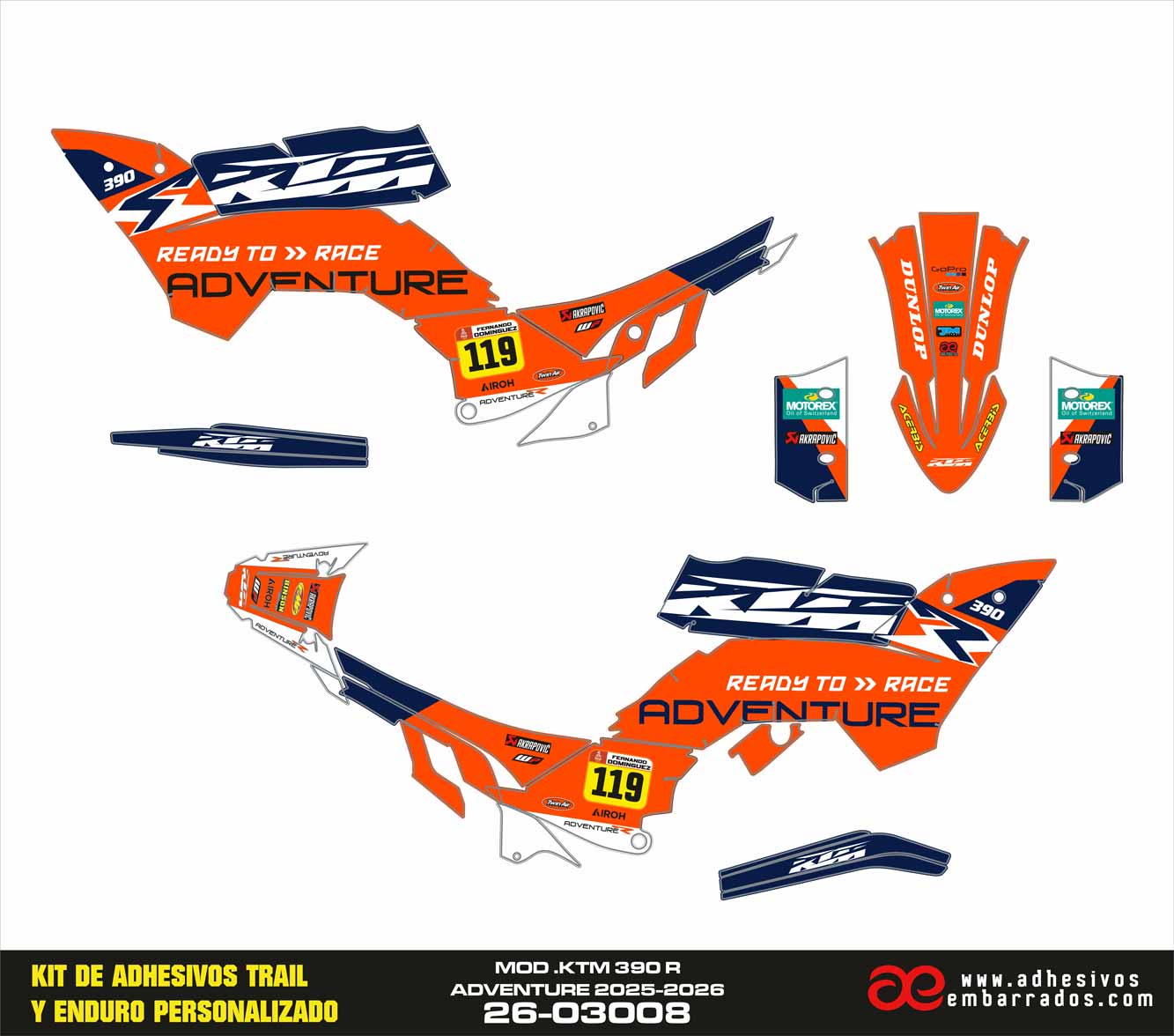 Adhesivos Ktm 390 ADVENTURE R 2025-2026 ORIGINALE