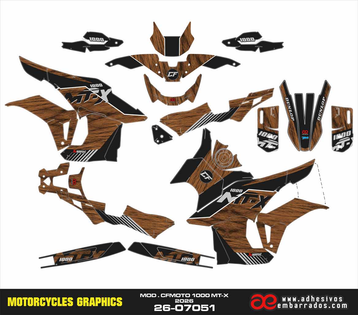 Adhesivos  Moto CFMOTO 1000 MT-X  WOOD EFFECT
